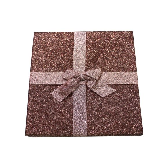 coffee and Gold Glitter Box with Bow - 7466 - Picture 3 of 4